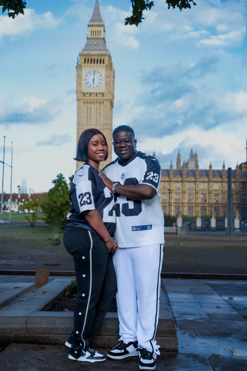 Lynda and Damian in matching jerseys